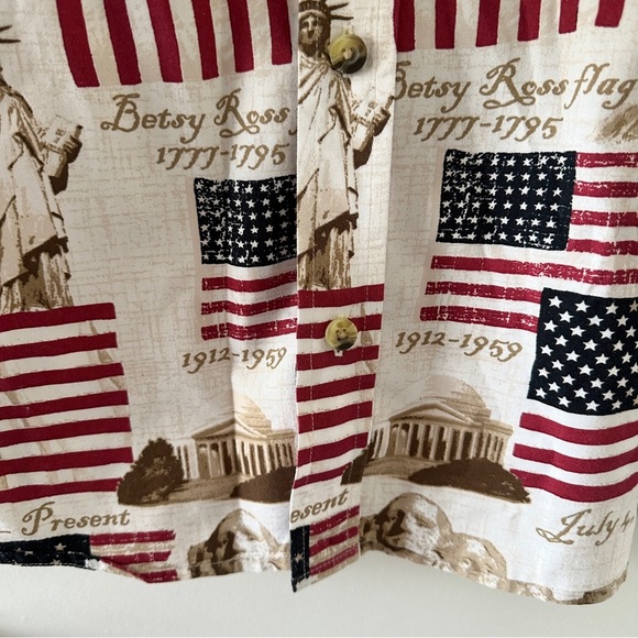 Cotton Traders American Flag Patriotic Button-Up Shirt Shirt USA Men's Size XL - Picture 9 of 16